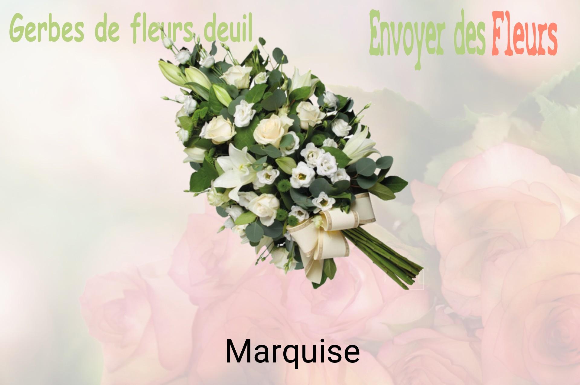 Gerbe de fleurs de deuil livrée à Marquise